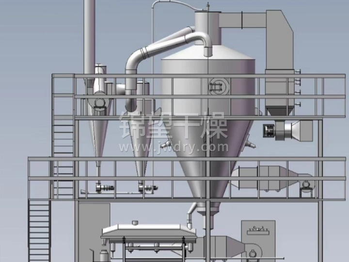 Spray granulation tower for maltodextrin