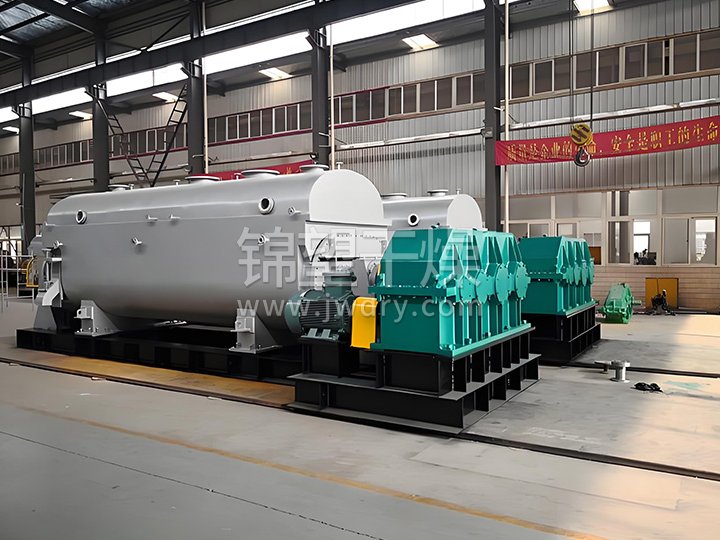 Chemical sludge drying paddle dryer